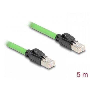Cablu de retea RJ45 Cat.6A SFTP TPU 5m Verde pentru medii industriale, Delock 80891