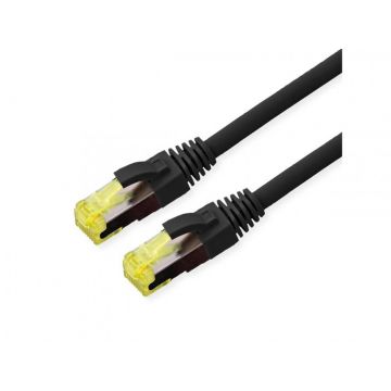 Cablu de retea RJ45 exterior S/FTP cat.6A TPE LSOH 0.15m Negru, Roline 21.15.0748