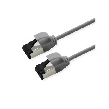 Cablu de retea RJ45 Slim U/FTP Cat. 8.1 (Class I) LSOH 0.15m Gri, Roline 21.15.3210