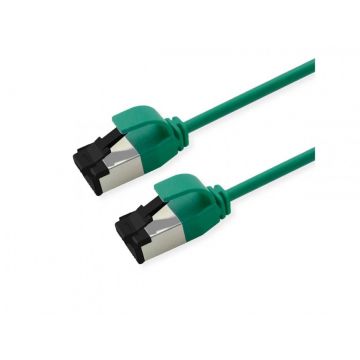 Cablu de retea RJ45 Slim U/FTP Cat. 8.1 (Class I) LSOH 0.5m Verde, Roline 21.15.3242