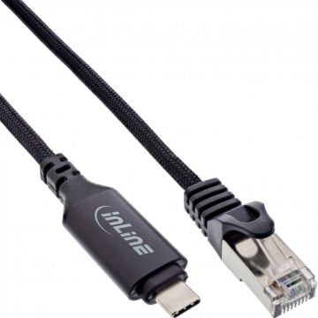 Cablu de retea RJ45 USB 3.2 type C la RJ45 LAN Gigabit 2m, InLine IL33381A