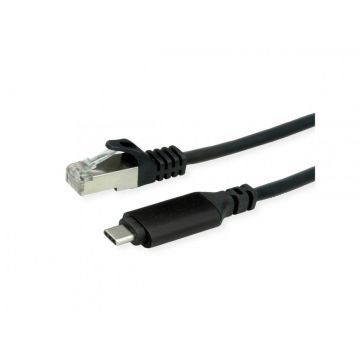 Cablu de retea USB type C la RJ45 LAN Gigabit 5m, Roline 12.02.1169