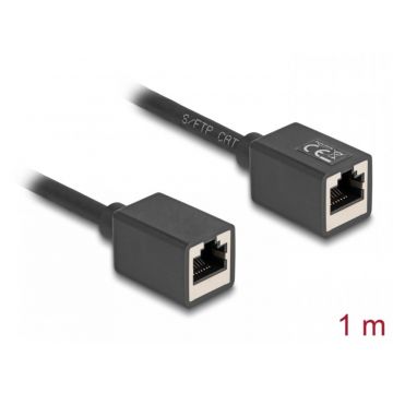 Cablu prelungitor de retea RJ45 Cat.6A S/FTP M-M 1m, Delock 90325