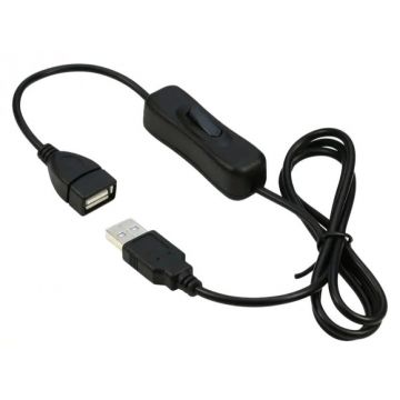 Cablu prelungitor incarcare USB-A T-M cu switch ON/OFF 1m, kupaasw1