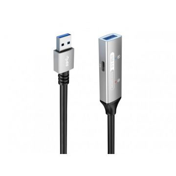 Cablu prelungitor USB 3.2-A activ cu alimentare T-M 10m, ku3rep10al