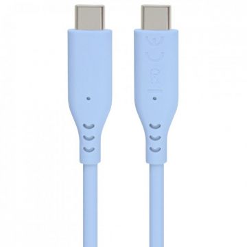 Cablu USB 2.0 type C 60W T-T 1.5m silicon Blue, ku31sa15b