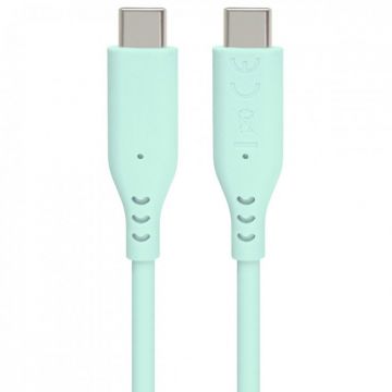 Cablu USB 2.0 type C 60W T-T 1.5m silicon Turcoaz, ku31sa15t