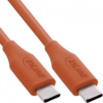 Cablu USB 2.0 type C fast charging silicon 100W Orange 2m, InLine IL35892O