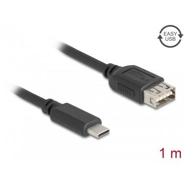 Cablu USB 2.0 Type C la EASY USB-A T-M 1m, Delock 81536
