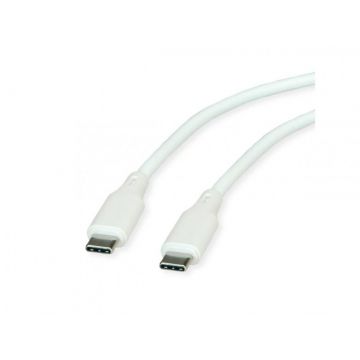 Cablu USB 2.0 type C T-T 60W silicon 1m Alb, Roline 11.02.9126