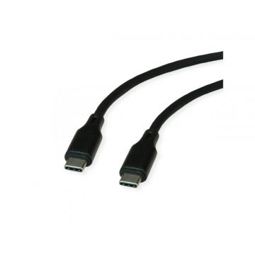 Cablu USB 2.0 type C T-T 60W silicon 1m Negru, Roline 11.02.9120