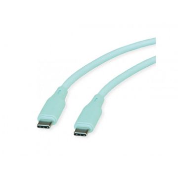 Cablu USB 2.0 type C T-T 60W silicon 1m Verde, Roline 11.02.9125
