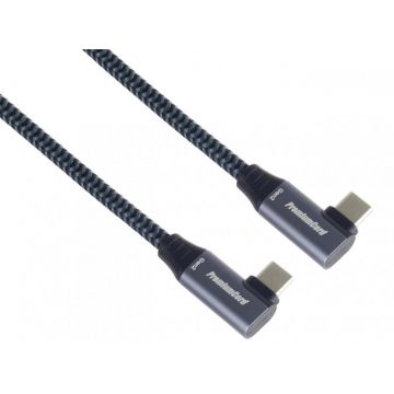 Cablu USB 3.2 Gen2x2 type C 100W unghi/unghi brodat 2m, ku31cj2