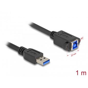 Cablu USB 5 Gbps tip A la USB B T-M 1m Negru, Delock 80485