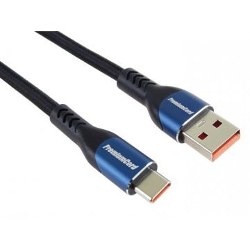 Cablu USB-A 2.0 la USB type C 5A T-T brodat 1m Negru, ku31cy1