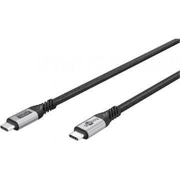Cablu USB type C 240W 5A 80Gbits 16K60Hz/4K120Hz 1.5m brodat Negru, Goobay G74776