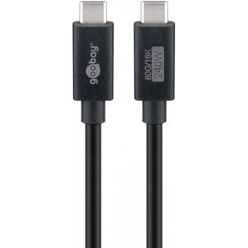 Cablu USB4 type C 16K60Hz/4K120Hz 240W/80Gbit/s 1.2m, Goobay G74376