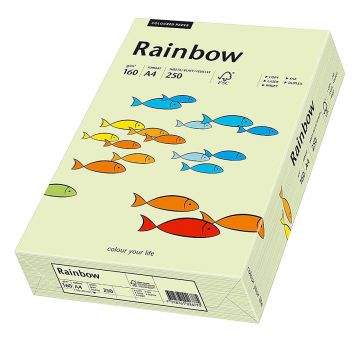Carton color A4 Rainbow 160 g/mp 250 coli/top verde pastel Carton color A4 Rainbow 160 g/mp 250 coli/top verde pastel