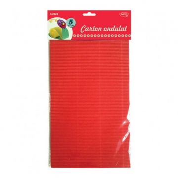 Carton color ondulat A4 5 coli/set, 5 culori, Daco