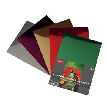 Carton oglinda A4 270g/mp 10coli/set, 5 culori, Daco