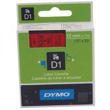 Dymo Banda Dymo Originala 12mmx7m Negru-Rosu S0720570, DY45017