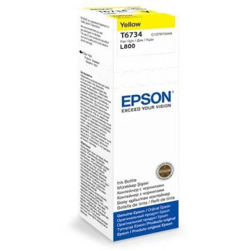 Epson Flacon Epson T6734, original, pentru imprimantele L800, L805, L810, L850, L1800 70 ml, galben