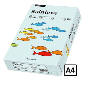 Hartie color A4 Rainbow 80 g/mp 500 coli/top albastru pastel pret per top Hartie color A4 Rainbow 80 g/mp 500 coli/top albastru pastel pret per top