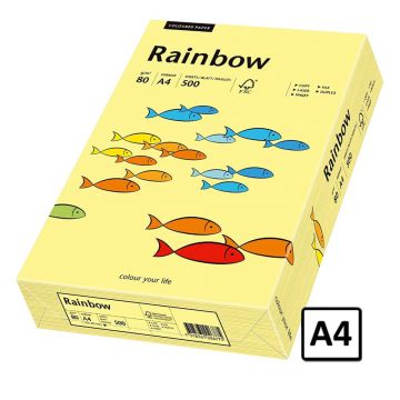 Hartie color A4 Rainbow 80 g/mp 500 coli/top galben pastel pret per top Hartie color A4 Rainbow 80 g/mp 500 coli/top galben pastel pret per top