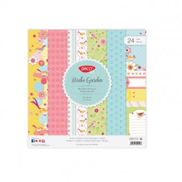 Hartie decorativa, 30x30cm, 24coli, Birdie, Daco