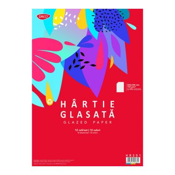 Hartie glace 24x34, lucioasa, 12coli/set, Daco