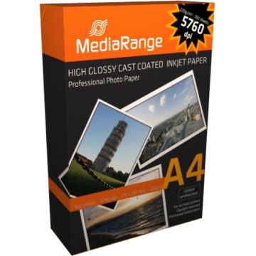 Hartie MediaRange High Glossy Foto A4 100 coli