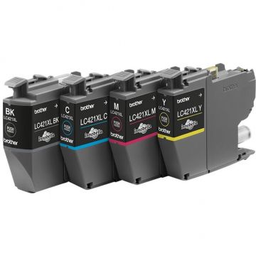 brother Set cartuse cerneala Brother LC421XLVAL, Original, Negru, Cyan, Magenta, Galben, 500 pagini