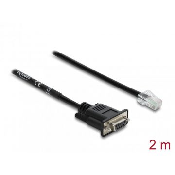 Cablu Serial RS-232/422/485 Sub-D 9 pini la RJ45 M-T 2m, Delock 64297