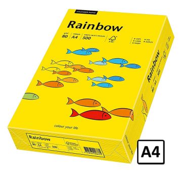 Hartie color A4 80 g/mp Rainbow 500 coli/top galben intens pret per top Hartie color A4 80 g/mp Rainbow 500 coli/top galben intens pret per top