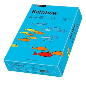 Hartie color A4 Rainbow 80 g/mp 500 coli/top albastru intens pret per top Hartie color A4 Rainbow 80 g/mp 500 coli/top albastru intens pret per top