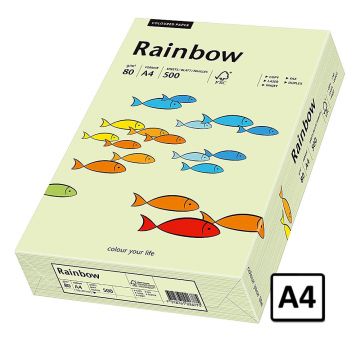 Hartie color A4 Rainbow 80 g/mp 500 coli/top verde pastel pret per top Hartie color A4 Rainbow 80 g/mp 500 coli/top verde pastel pret per top
