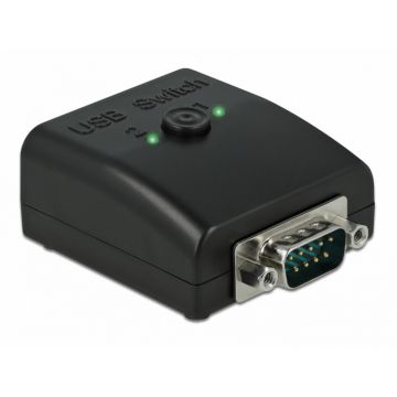 Multiplicator & switch bidirectional 1 x Serial DB9 la 2 x USB 2.0-B, Delock 87756