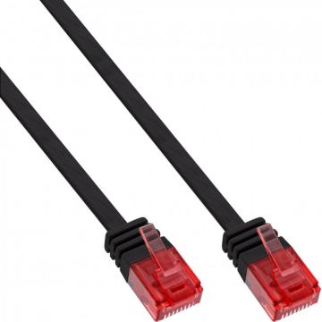 Cablu de retea RJ45 flat Cat.6 UTP 10m Negru, InLine IL71600S