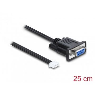 Cablu Serial RS-232 D-Sub 9 pini la JST XH 4 pin header M-M 25cm, Delock 91290