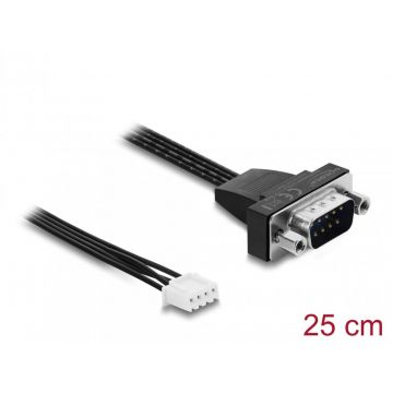 Cablu Serial RS-232 D-Sub 9 pini la JST XH 4 pin header T-M 25cm, Delock 91277