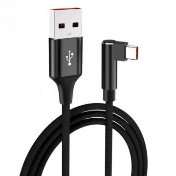 Cablu USB-A 2.0 la USB type C drept/unghi 90 grade 3A 0.5m, ku31czm05