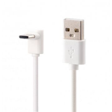 Cablu USB-A 3.2 la USB type C drept/unghi sus/jos T-T 1m Alb, ku31cze1w