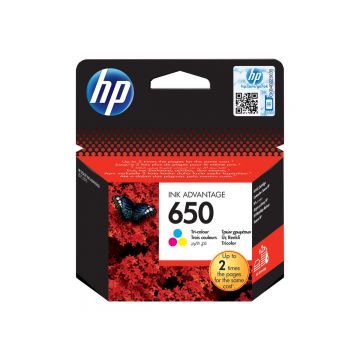 HP 650 Color CZ102AEBHK - Cartuș Cerneală Original Tri Color, 200 pagini