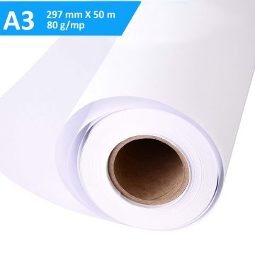Rola hartie A3, 297x50m, 80g, pentru copiator Rola hartie A3, 297x50m, 80g, pentru copiator