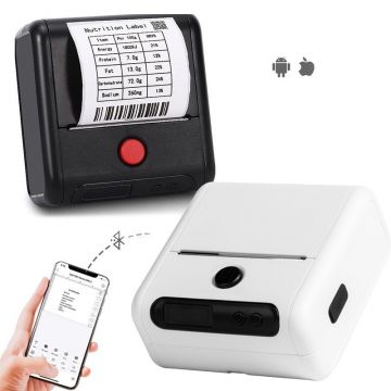Imprimanta termica mobila, 80 mm, USB, Bluetooth, Windows, Android, iOS Alb