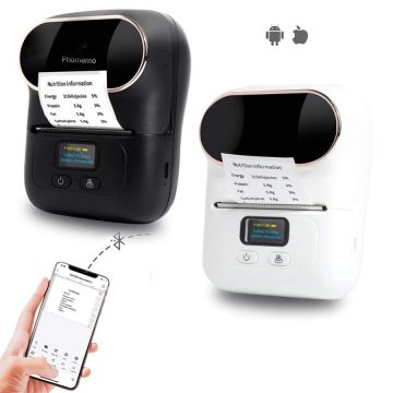 Imprimanta termica, portabila, Bluetooth, 57 mm, Windows/Android/iOS, print 5 viteze Alb