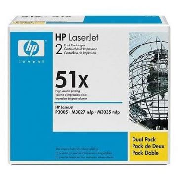 HP Q7551XD Toner Cartridge Dual Pack Black 13.000 pages