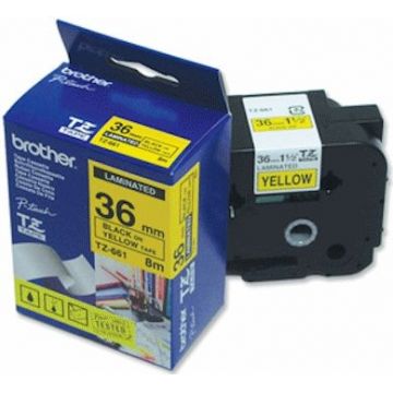 Brother Etichete TZ661 36mm (negru/galben)