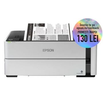 Imprimanta Epson EcoTank M1170, inkjet, A4, 20ppm, Wi-Fi, USB, Retea, Duplex (Alb)